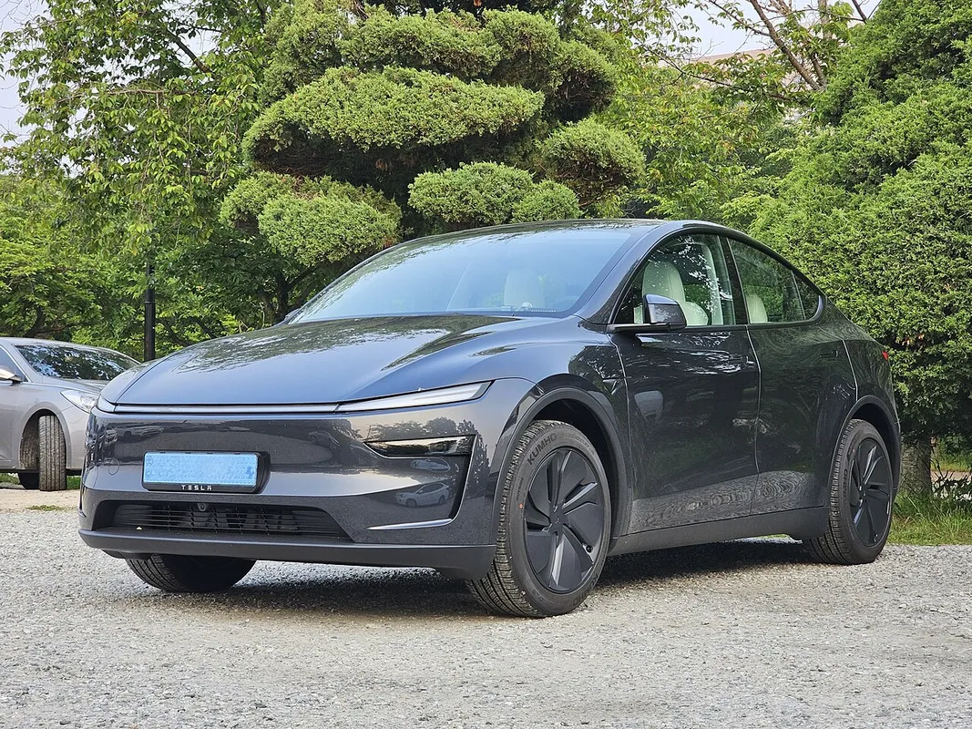 Tesla Model Y Juniper gris furtif, vue latérale